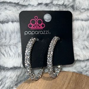 White rhinestone earrings